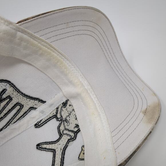 Buck Wear Strapback Trucker Hat White One Size Adjustable Embroidered Mesh Back - Picture 9 of 10